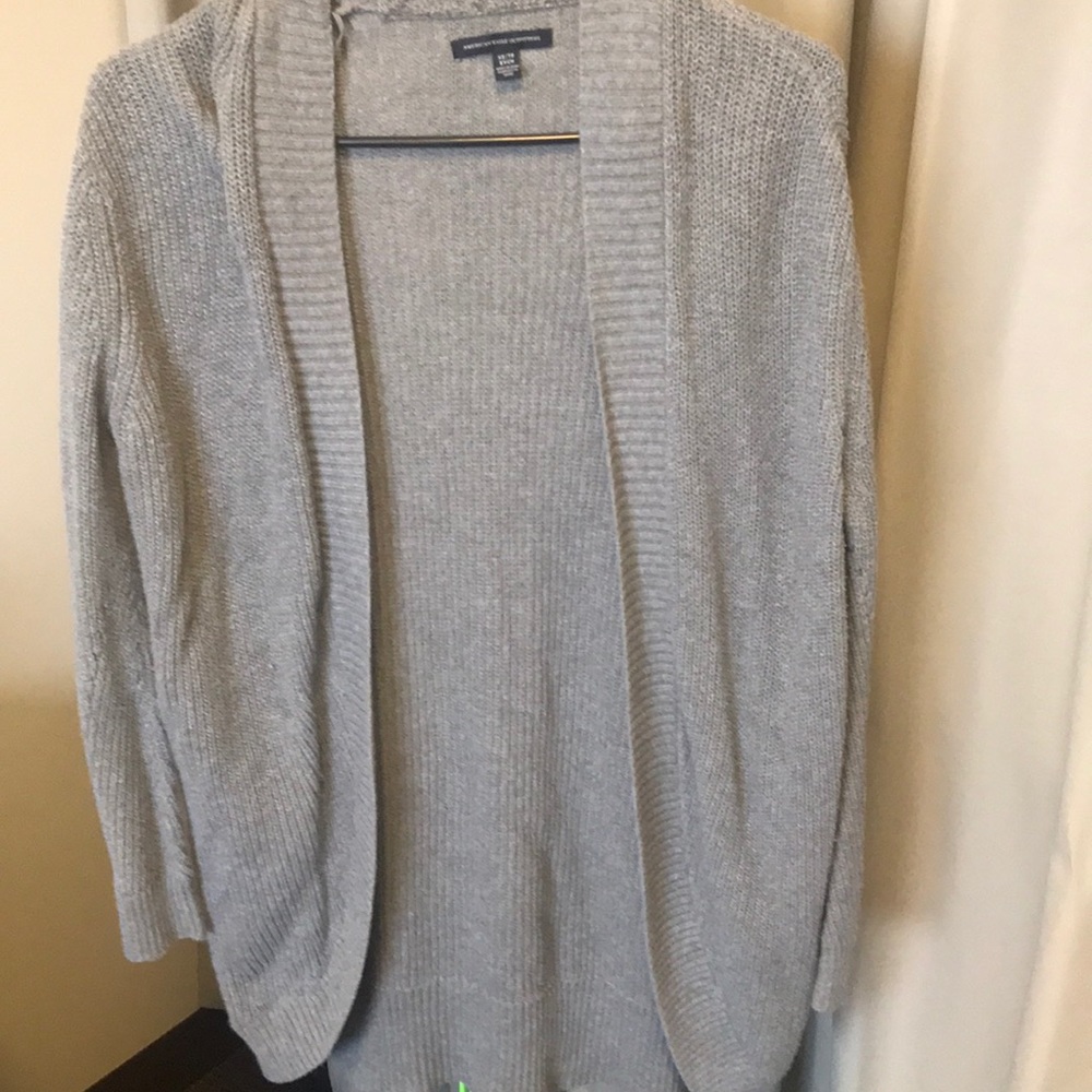 American Eagle Grey Cardigan with Pockets